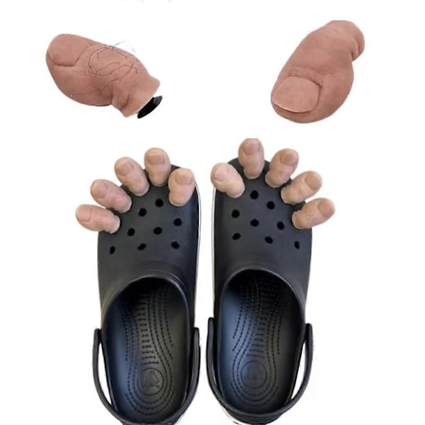 Roliga tåskoberlocker, tåskoberlock för Crocs, DIY Mini 3D Stereoskopiska tå Croc-tillbehör, söta tåskoberlocker, roliga realistiska tår [HK] HAIRY 5 pcs