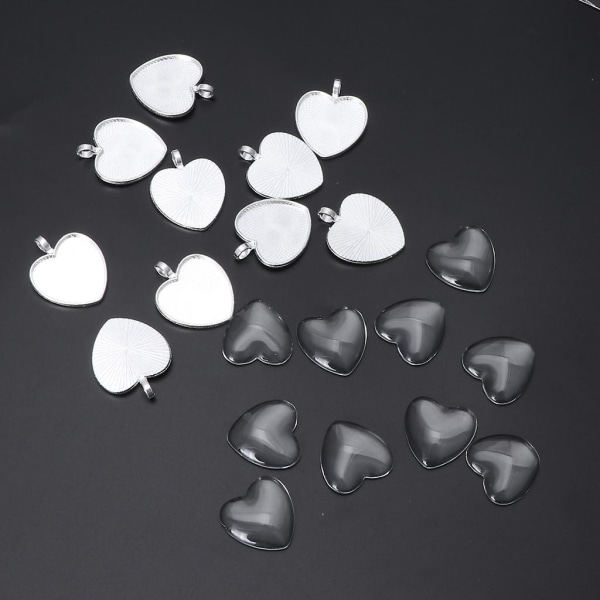 Heart Pendant Cabochon Base Setting Tray Blank For Jewelry Making Supplies