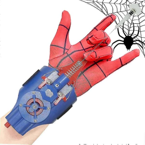 Edderkoppsilke Web Shooters for Barn USB-lading Tau Launcher Superhelt Hansker Håndleddsleketøy Cosplay Launcher Bracers Tilbehør til Spider Man[HK] Blue