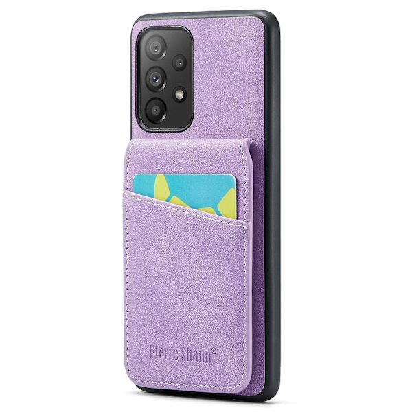 FIERRE SHANN Fodral med Kortfack för Samsung Galaxy A23 4G / A23 5G (Global Version) - Lila[HK]