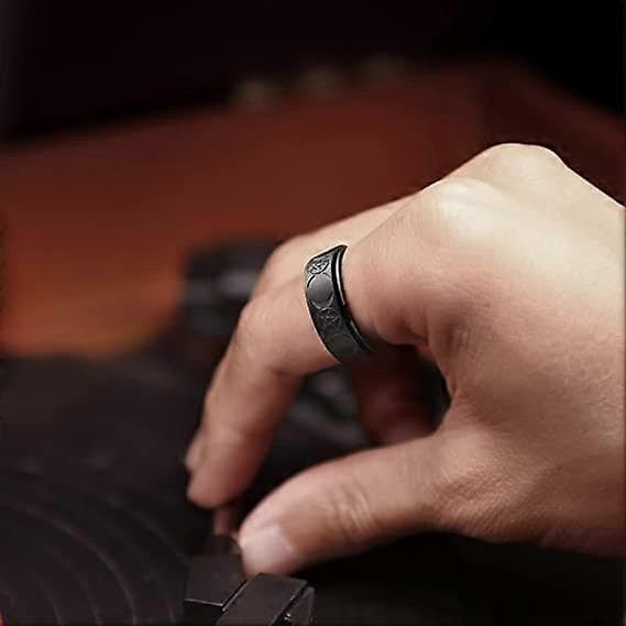 Mænds Fidget Ring Sort/Guld/Rosa Guld/Regnbue 8mm Rustfrit Stål Ring Spinner Ring Til Mænd Kvinder Stress Angstdæmpende Roterende Ring Finger[HK]