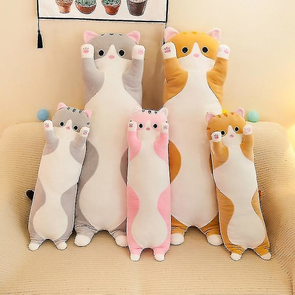 Lång kastkudde katt plyschleksak stor med sovande docka docka födelsedagspresent flicka[HhkK] Style -1 70 cm - 0.4 kg