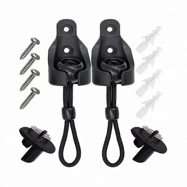 Elastisk Bungee Kit med Endekappe til Udendørs Rullegardin Reservedele Fastgørelser[HK] Black