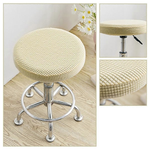 2-pack Jacquard Barstolsöverdrag, Stretch Rund Stol Sittöverdrag, 32-40cm Stolsöverdrag [HK] style3938