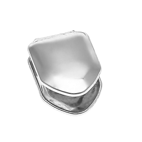 Trendig Unisex Enfärgad 14k Guldpläterad Liten Enkel Tand Hip Hop Tandgrill (silver) [HK]