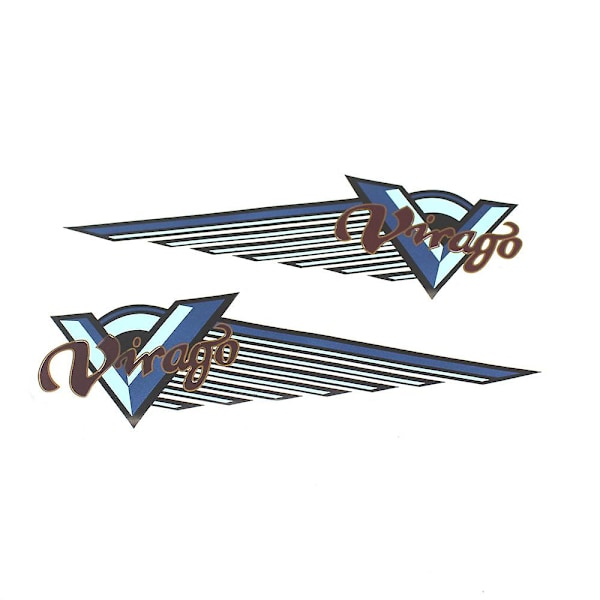 Moottoripyörän tunnusmerkki polttoainesäiliön tarra \"virago\" -logo Yamaha Virago Xv125 Xv250 Xv400 Xv535 Xv700 [HK] Blue