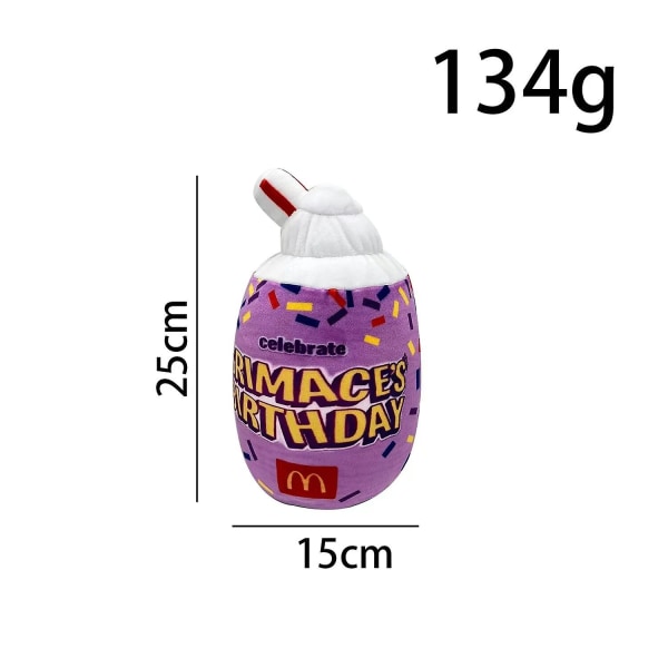 1-2 stk Grimace bursdag Grimace plysj Grimace Shake plysj farge dukke spill utstoppet dyr myk leke maskot flaske gave gutt barn[HK] K About 20cm