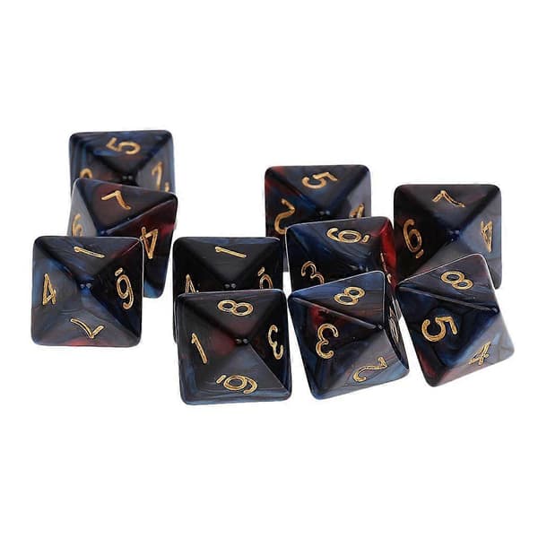 5-10-pack 10st 8-sidiga tärningar D8 polyedriska tärningar för Dungeons and Dragons Table[HK] 5 Pcs