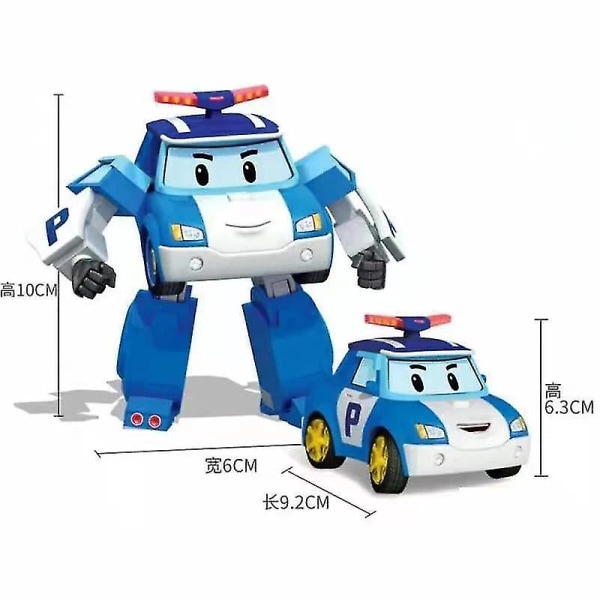 6stk/ set 2023 Korea Speelgoed Polis Robocars Transformatie Robot Poli Roy Amber Anime Metall Actionfigur Tecknad Leksaksbil Barn[HK] 2