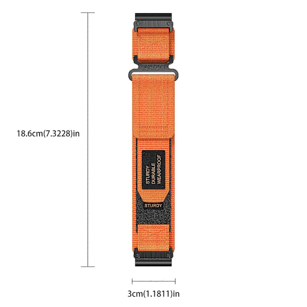 Til Garmin Tactix 7 Pro/ Fenix 7X/ 6X Pro/ 5X Plus Urrem 26mm Nylon Armbåndsrem[HK] Orange