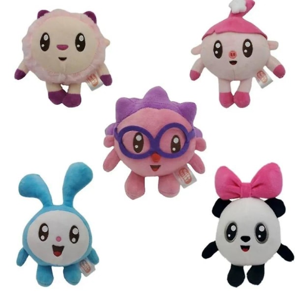5 stk./sæt Tegneserie Babyriki Plyslegetøj Blødt Fyldt Chichi Krashy Rosy Wally Pandy Blødt Fyldt Dukke Gave Til Børn [HK] 15-19cm Mixed