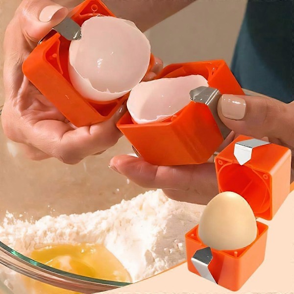 Äggskalsöppnare för hårdkokta ägg, äggskalare handhållen äggtoppskärare enkel äggknäckare äggskivare för råa och hårdkokta ägg [HK] 2pcs