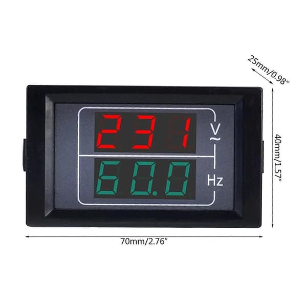 Digital AC Voltmeter Panel AC50-500V Frekvensräknare 10.0-99.9 Hz LED-display[HK]