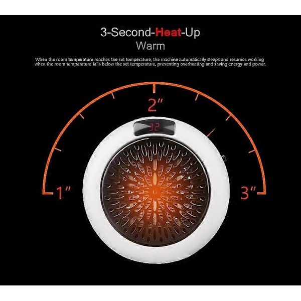 Smart Space Elektrisk Fläktvärmare, Vägguttag Elektrisk Element[HK]