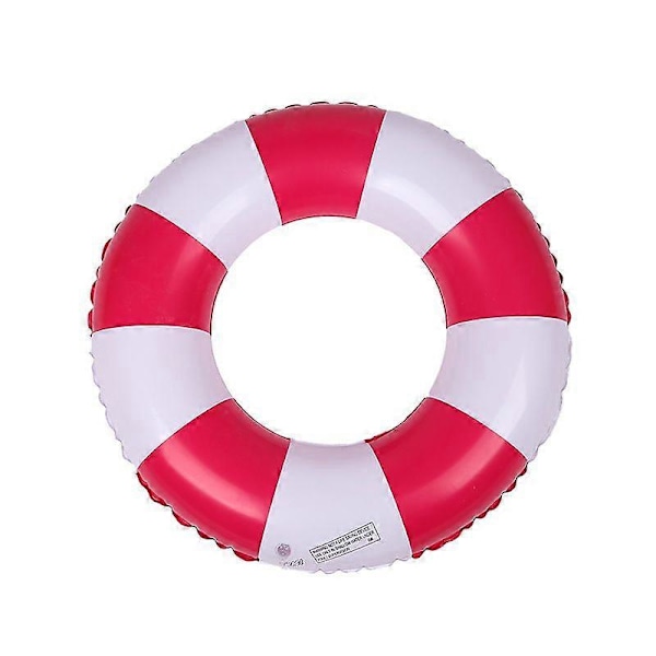 Röd Klassisk Randig Uppblåsbar Poolring, Rolig Badring för Vuxna på Strandfester och Bröllop[HK]