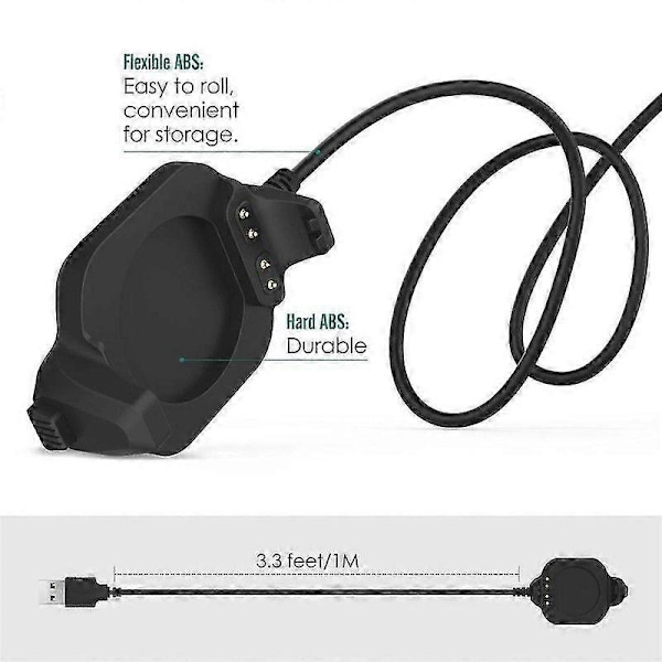 USB-lader Ladekabel for Forerunner 920XT Multisport GPS-klokke[HK] black