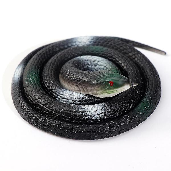 Kumikäärme Realistinen Väärennetty Käärme Lelu Suuri Realistinen Väärennetty Käärme Temppulelut Aprillipäivään [HK] Black