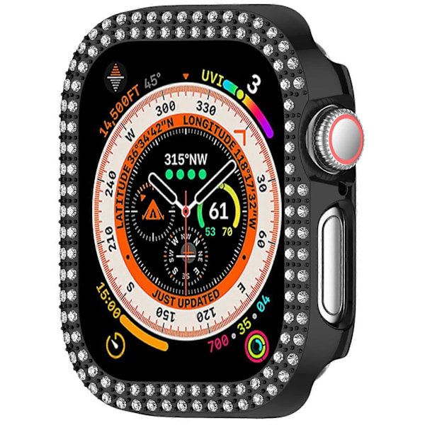 Apple Watch Series 10 46mm -kellolle, Kaksirivinen strassikoristeinen, ontto PC-kellon kehyskotelo Multicolor Style C