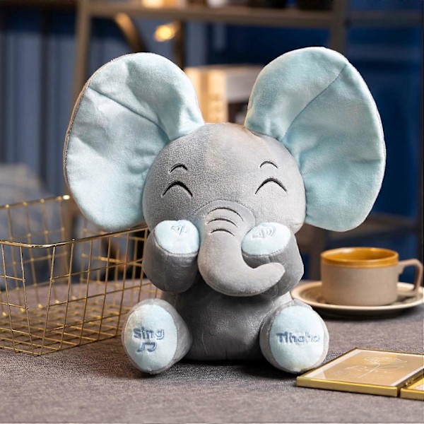 SSRGV Talande och sjungande elefant gosedjur kramvänlig leksak söt leksak present till barn pojkar flickor presenter[HK]