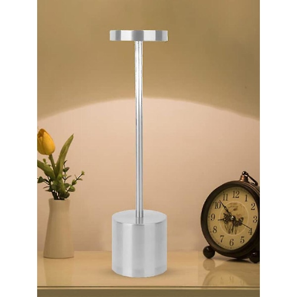 Led-bordlampe, trådløs, genopladelig USB-bordlampe i metal til spisestue/soveværelse/sovesal -bp[hk] black