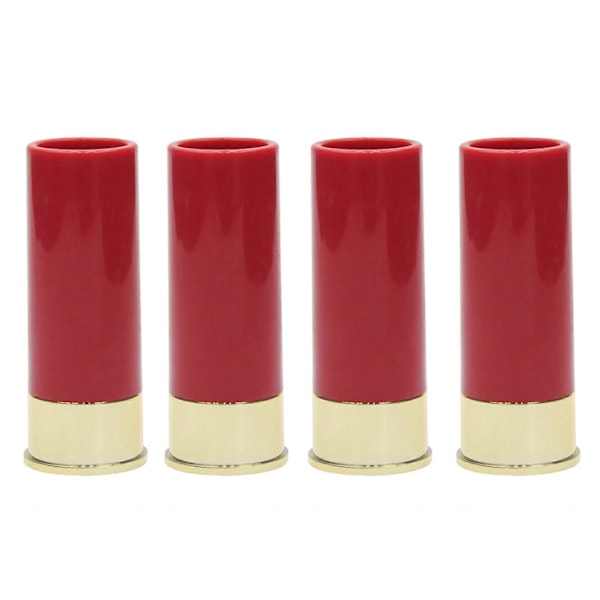 JiKaiX 4 st 12 Gauge Shot Dricksglas Livsmedelsgodkänd Plast Shotglas Kopp Jakt Tema Vinglas Set[HK] Red