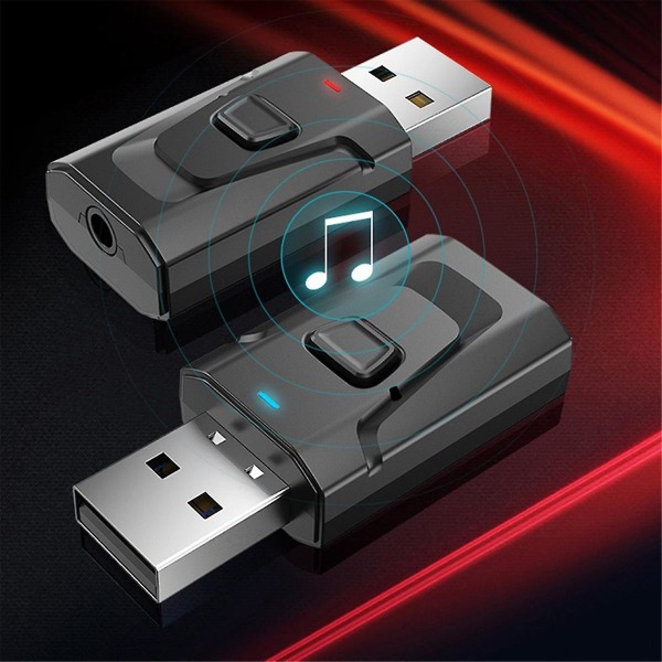 4-in-1 Bluetooth 5.0 USB Bluetooth lähetinvastaanotin äänisovitin puheluauton Bluetooth vastaanottimella ([HK])