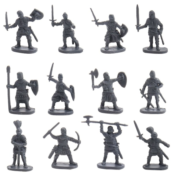 1:72 200/sæt Plastfigurer Legetøjssoldater Mænd Sværdmand Action Diy Krigs Scene Legetøj Grå[HK]