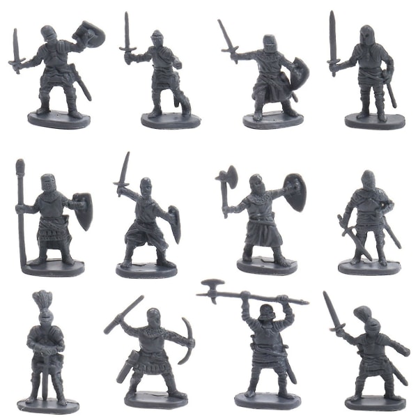 1:72 200/set Plastfigurer Leksakssoldater Män Svärdsmän Action Diy Krigs Scen Leksaker Grå[HK]