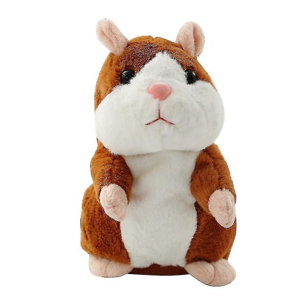 Talking Hamster Mouse Toy - Gjentar det du sier - Electronic Pet Talking Plush Buddy Hamster Mouse For Kids Gift Party Toy[HK] Light Brown