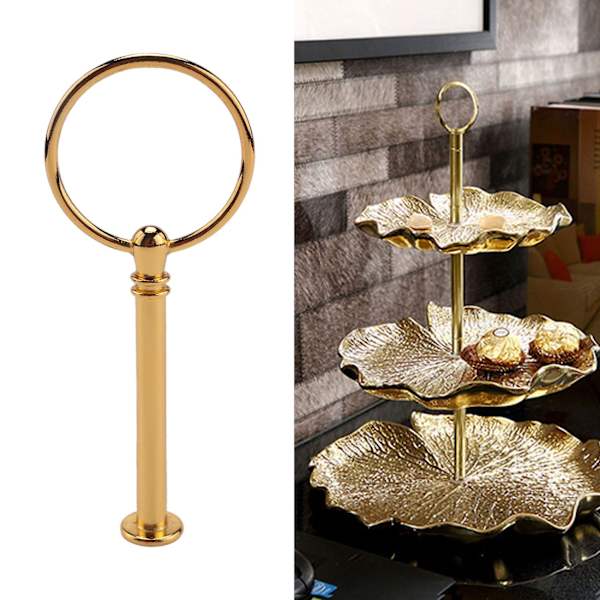 5 Bröllopsmetall Guld 3-vånings Tårta Stativ Handtag Stavar Beslag Kit[HkkK] Gold