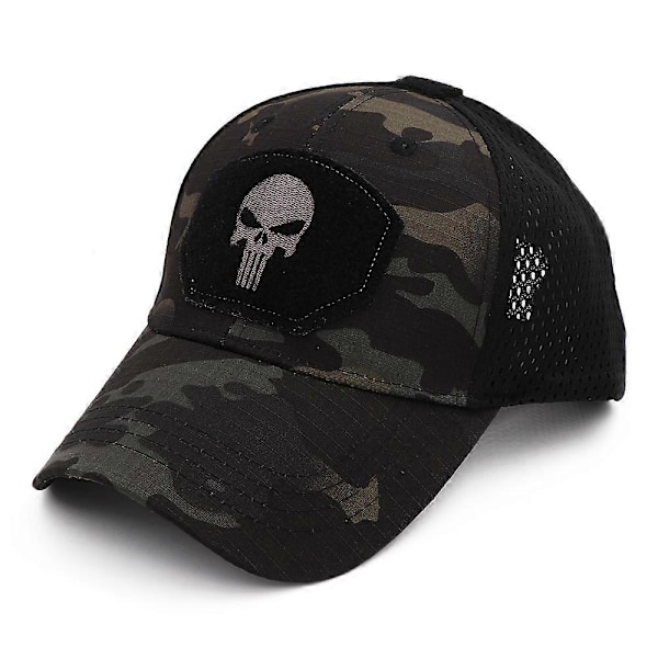 Camo Punisher Baseball Kasket Fiske Kasketter Mænd Udendørs Camouflage Jungle Hat Airsoft Taktisk Vandring Casquette Hatte[HK] One Size Fits Most ArmyGreen