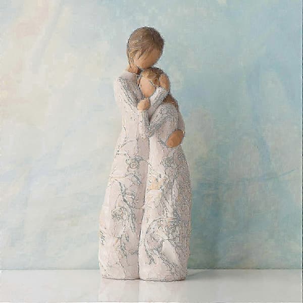 Willow Tree Nära mig Uttrycker Kärleksfulla Relationer Mellan Mor och Dotter Skulpterad Handmålad Figur[HK]