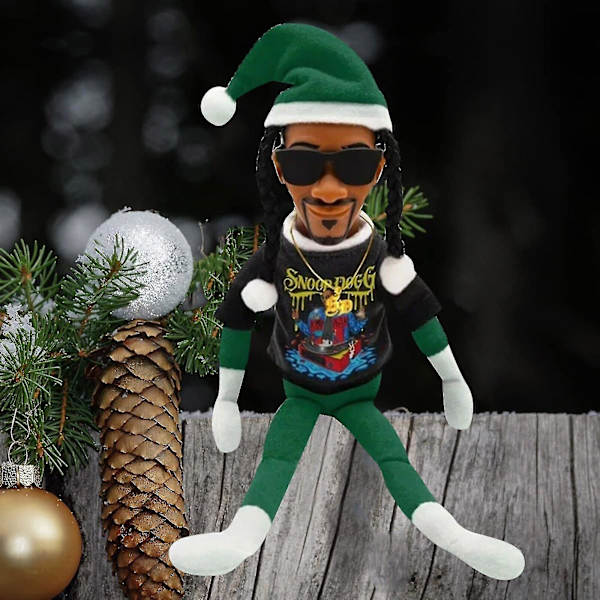 Snoop On A Stoop Jultomte Docka Svart Tomte Docka 118 Tum Handgjord Hip Hop Docka Plyschleksaker Presenter För Hem Trädgård Halloween[HK] Hund Grön