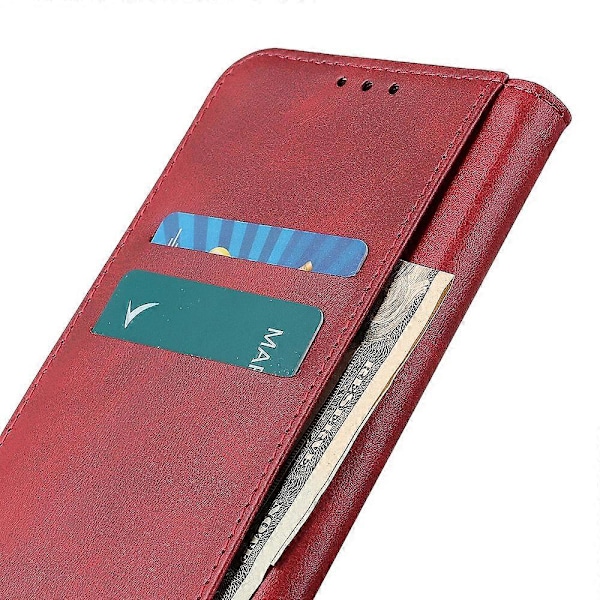Til Motorola Edge 50 5G Etui Split Læder Flip Wallet Telefon Cover - Kaffe[HK] Multicolor Red