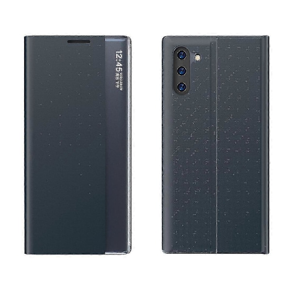 För Galaxy Note 10 Plus Sidodisplay Magnetisk Horisontell Flip Enkel Textur Tyg + PC-skal Med & För Galaxy Note 10 Plus[HK] Dark Blue
