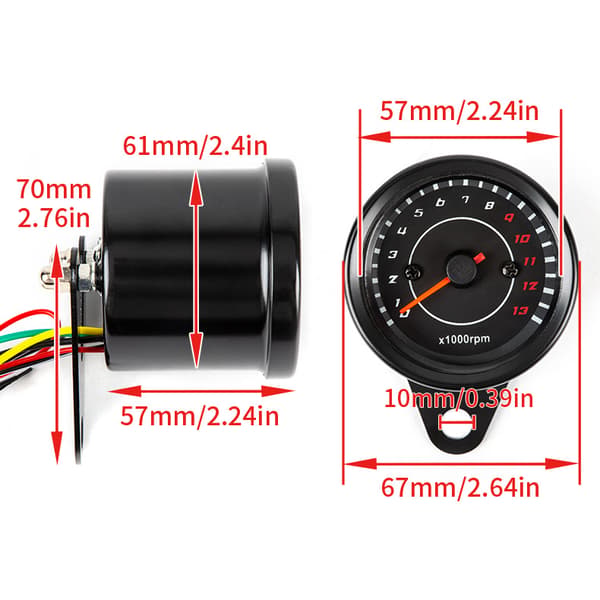 Universal Motorcykel LED Måler 12V DC Elektronisk Måler