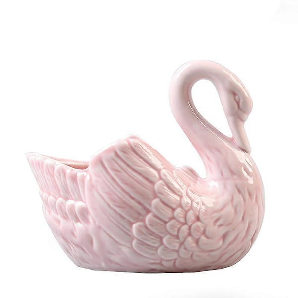 Keramisk Svanprydnad Bröllopspresent Handgåva[HK] Pink