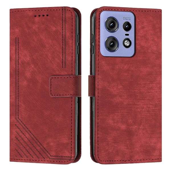 PU-fodral för Motorola Edge 50 Pro[HK] Red
