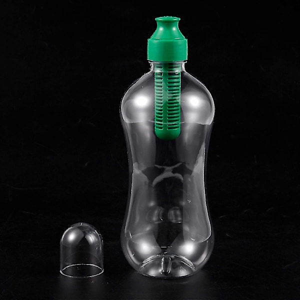 2 st 550ml Utomhus Vattenflaska med Filter, Grön & Gul[HK]