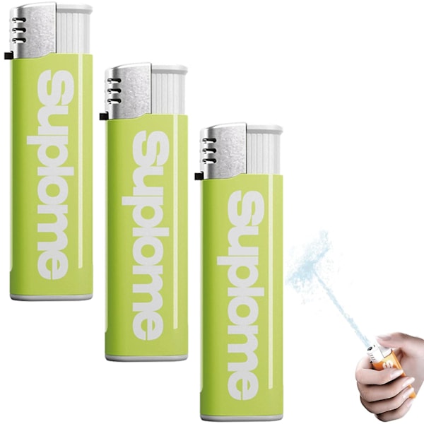 3 Pak Vandsprøjtende Lighter - Vandsprøjtende Legetøjslighter, Sjov Mini Vandpistol Trick Legetøj til Voksne, Party Prank -GSL Grøn