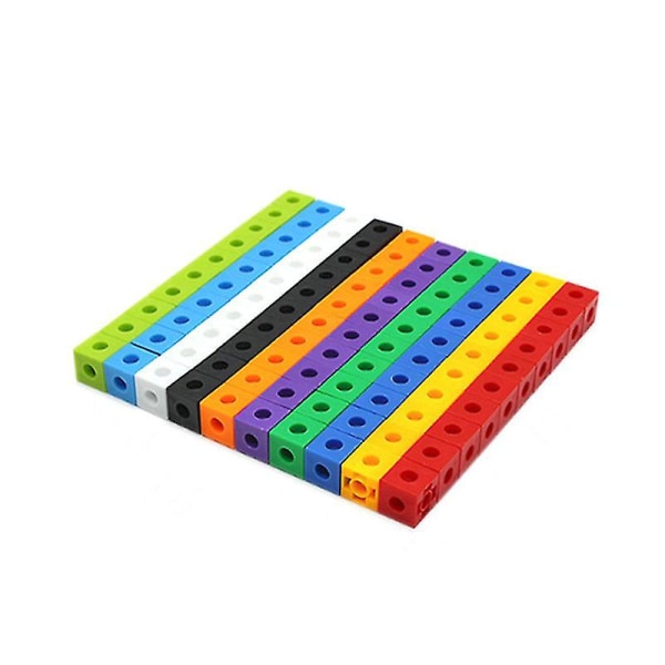 100 stk matematikk kobler kuber nummerblokker sammenlåsende multilink telleblokker[HK] 100pcs cubes a