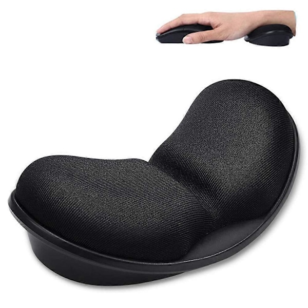 Minnesskum Mus Handledsstöd Tangentbord Handledsstöd Pad Halkfri Musmatta Stöd Handledsstöd Matta för Kontor Dator Laptop Hållbar Bekväm[HK] Black