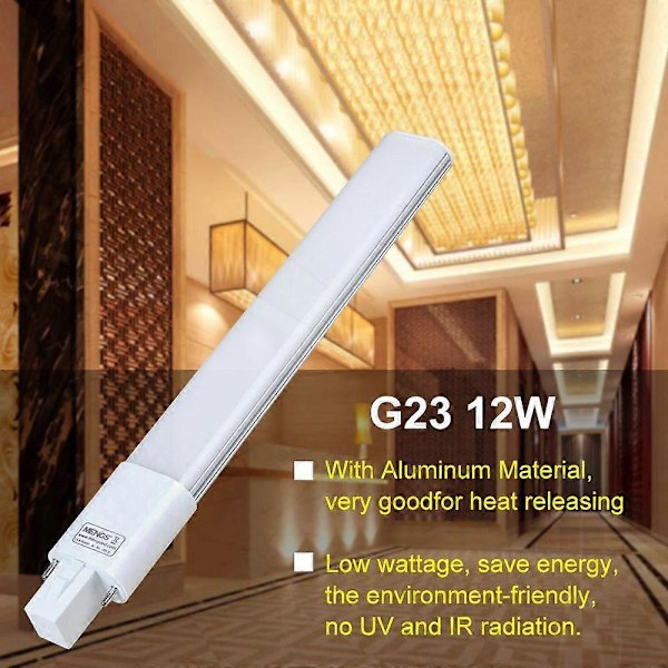 2-PACK G23 LED Lampor AC 85-265V, Neutralvitt 4000K, 1200LM, Energisparande Lampa[HK]