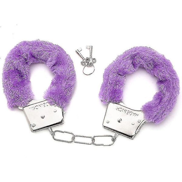 Handbojor Leksak Metallhandbojor Med 2 Nycklar För Cosplay Polis Rollspel Leksak Lila[HK]