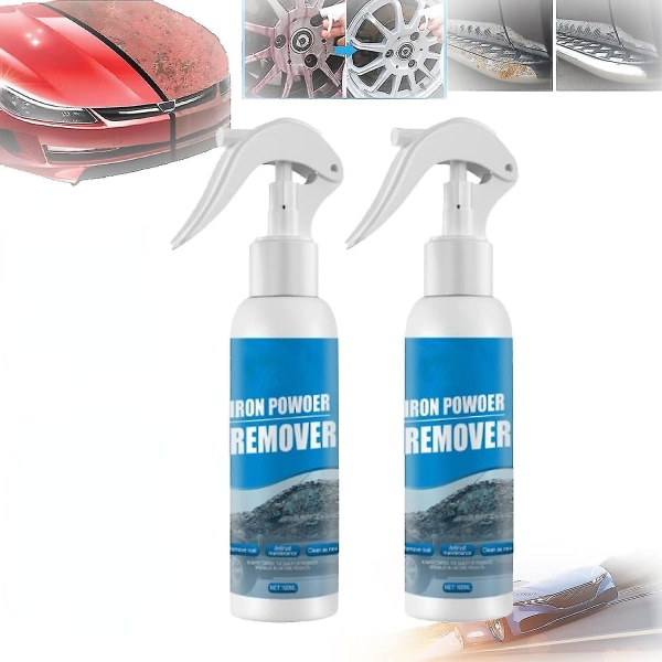 Bils Rustfjerner Spray, Jernpulverfjerner, Bil Rustfjerner Spray Metal Maling Rengøringsspray Opløs Rust På Metal[HkkK] 2pcs 100ml