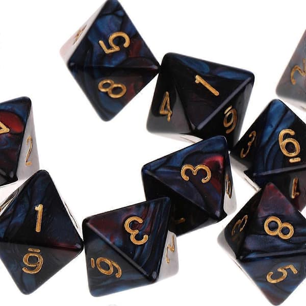 5-10-pack 10st 8-sidiga tärningar D8 polyedriska tärningar för Dungeons and Dragons Table[HK] 6 Pcs