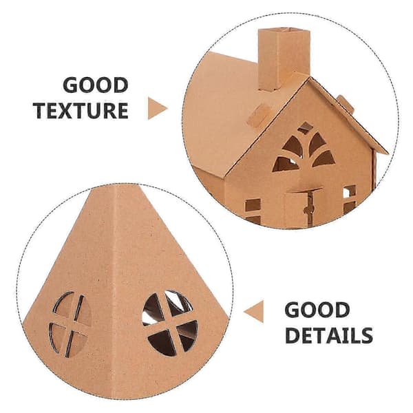 Barn Papphus DIY Kit for Lærerik Moro 3 stk Sett[HK]