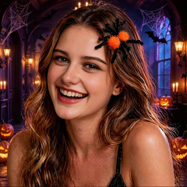 Edderkoppehårklemmer - Behårede edderkoppehårtilbehør kompatible med Halloween Cosplay Party[HK] 2