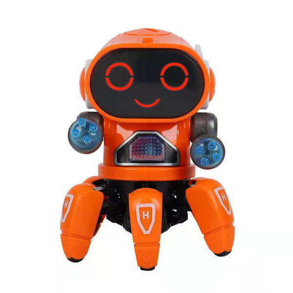 RC Robot Leksaker Elektronisk Gående Intelligent Dans Ljus Musik Bläckfisk[HK] Orange