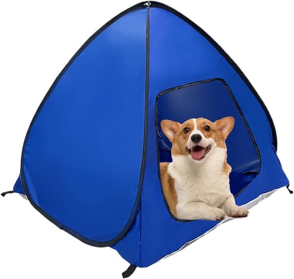 Hundetelt, bærbart foldbart hjem udendørs shelter til katte og hunde picnic have terrasse baghave[HK] Blue